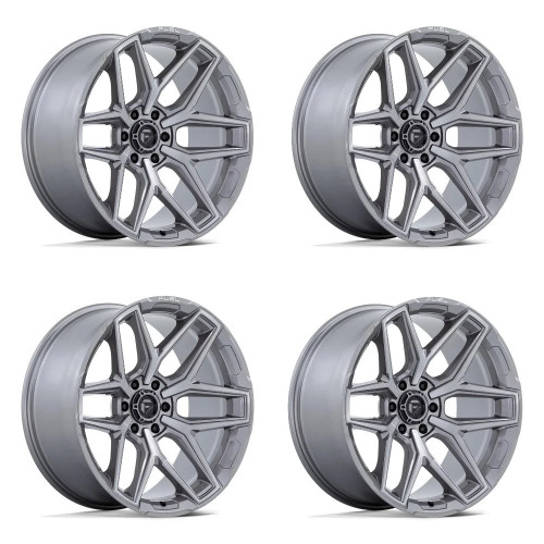 Set 4 18" Fuel Flux 18x9 6x135 20mm Platinum Wheels For Ford Lincoln Truck Rims